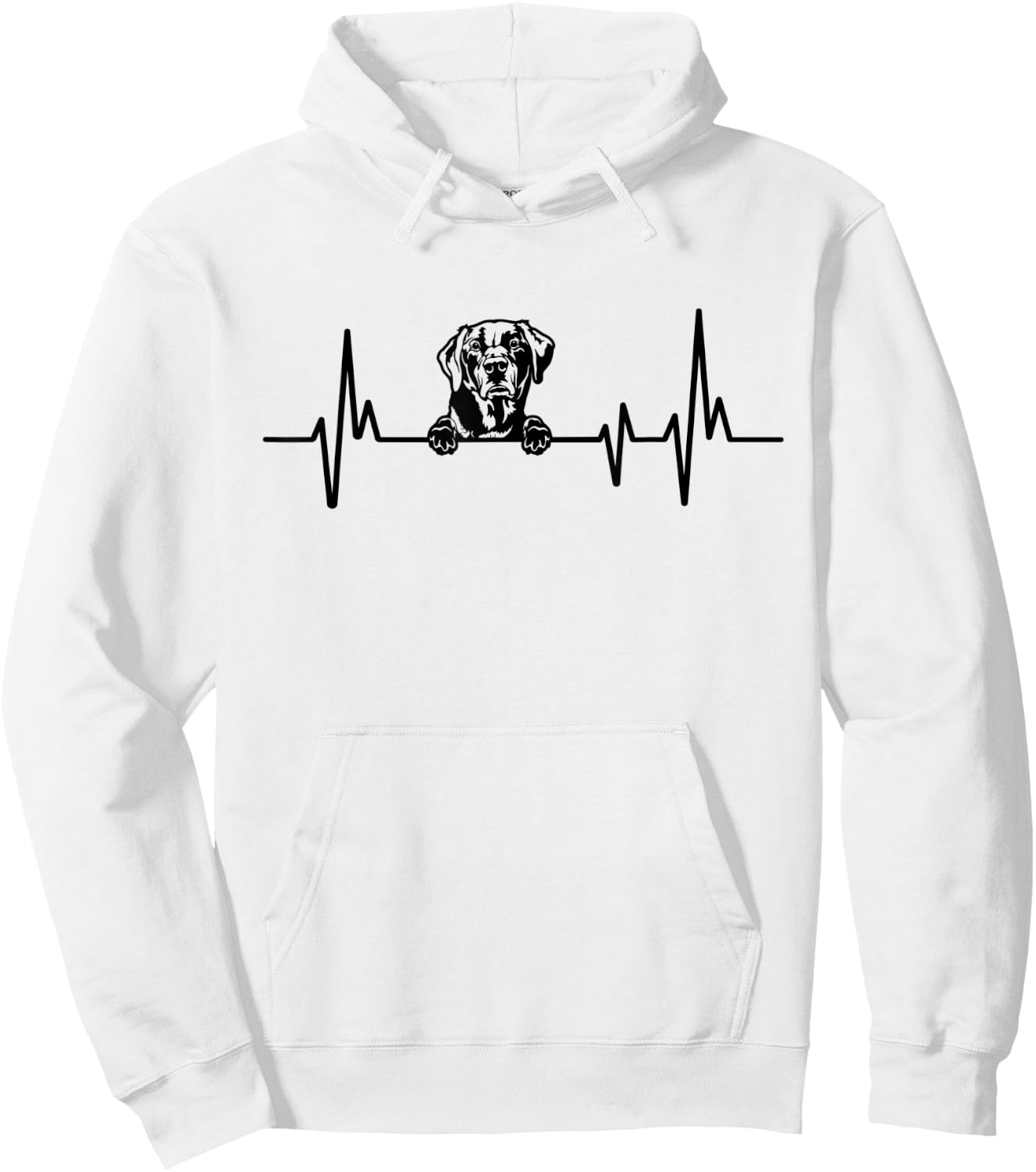 Heartbeat Dog Design Labrador Retriever Hoodie - Hoodie | White