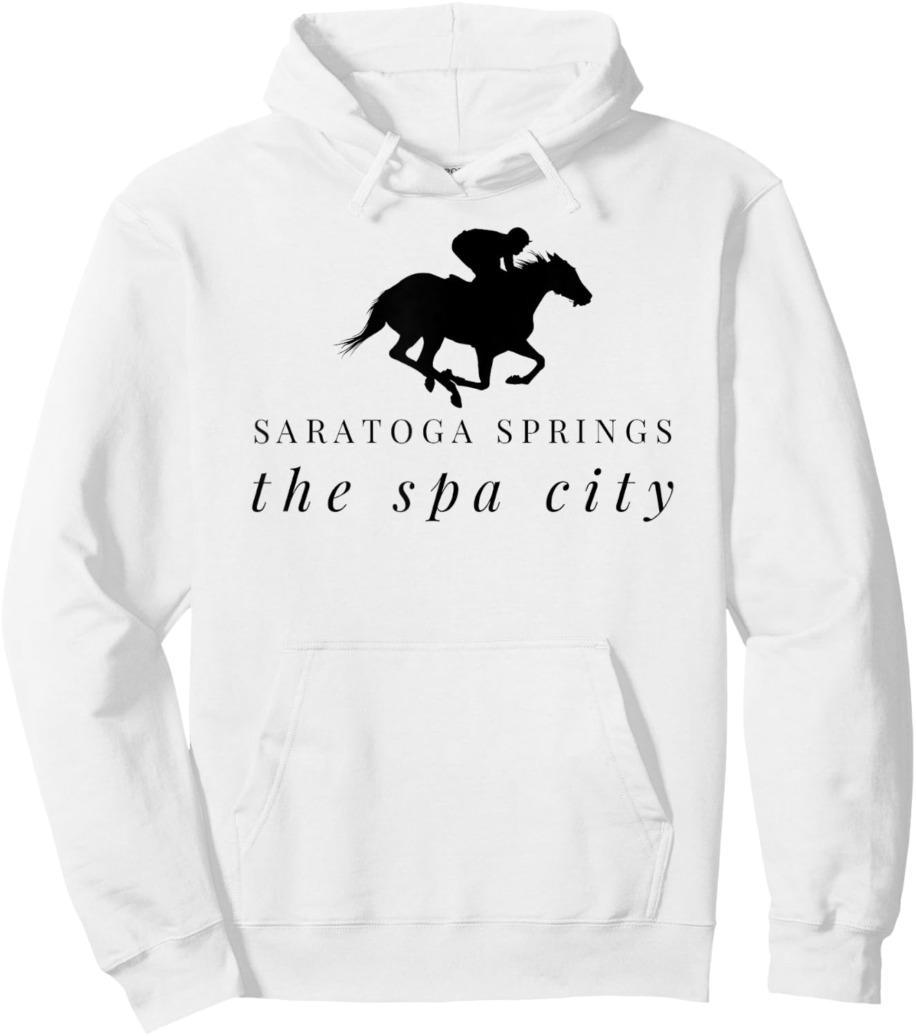 Saratoga Springs Upstate New York Horse Racing Hoodie - Hoodie | White