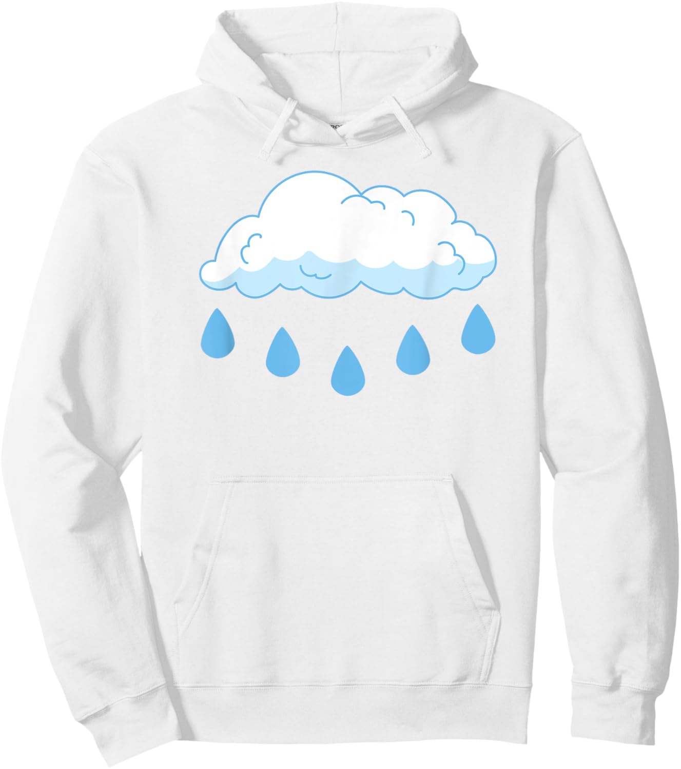 White Clouds Rain Drop Cloud Rain Costume Hoodie - Hoodie | White