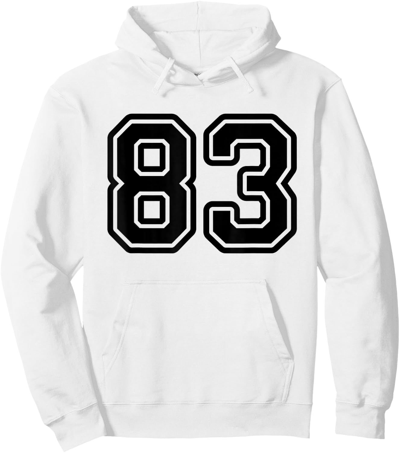 Number #83 Black Sports Team Varsity Number 83 Hoodie - Hoodie | White