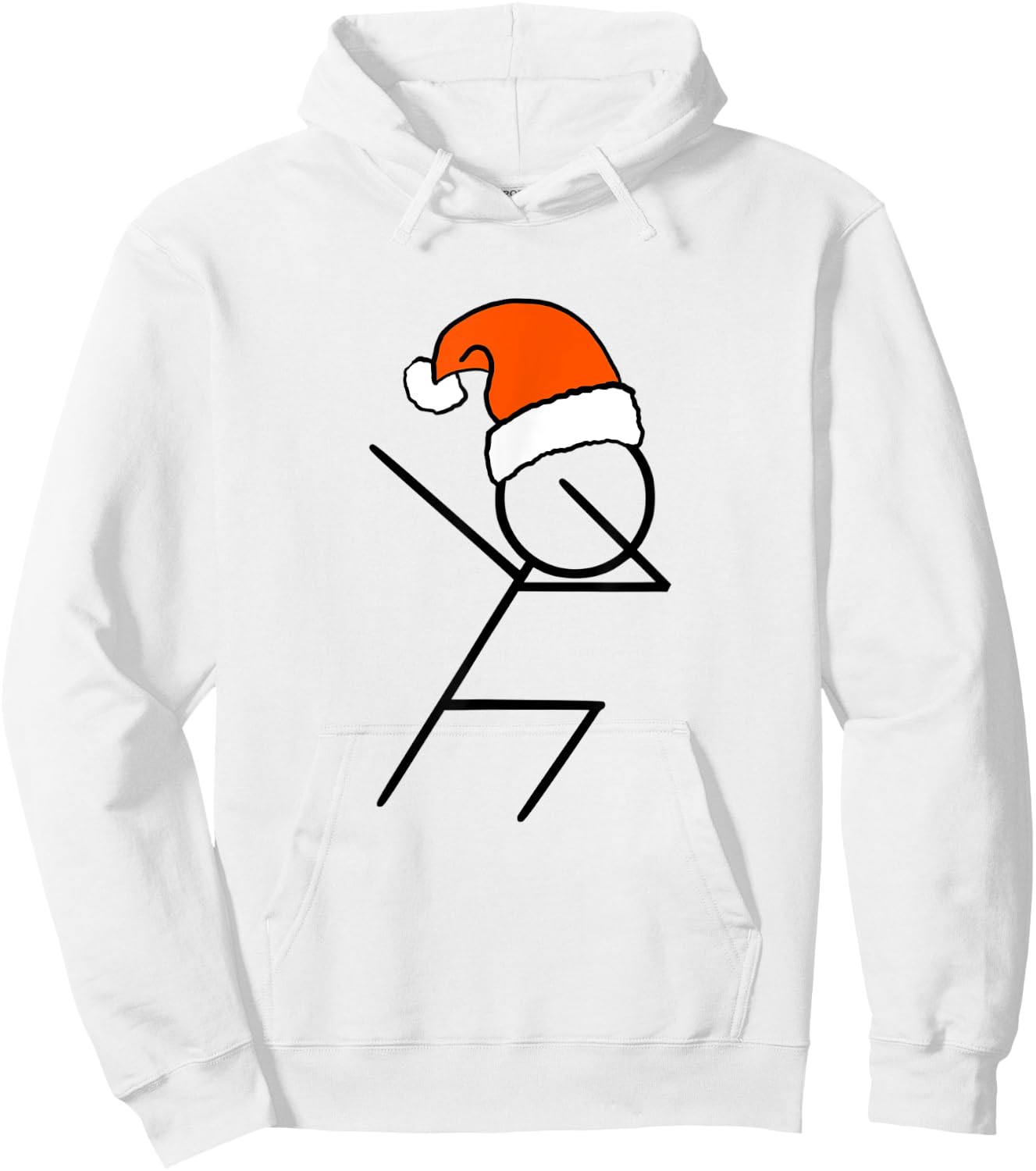 Dabbing Santa Funny Christmas Shirt Stick Figure Dab Dance Hoodie - Hoodie | White