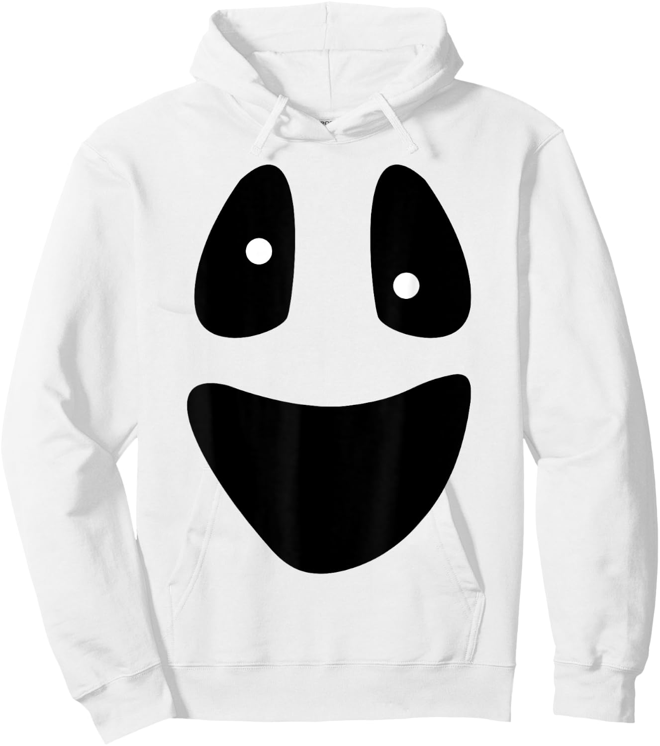 Ghost - Funny Scary Face Lazy Halloween Costume Hoodie - Hoodie | White