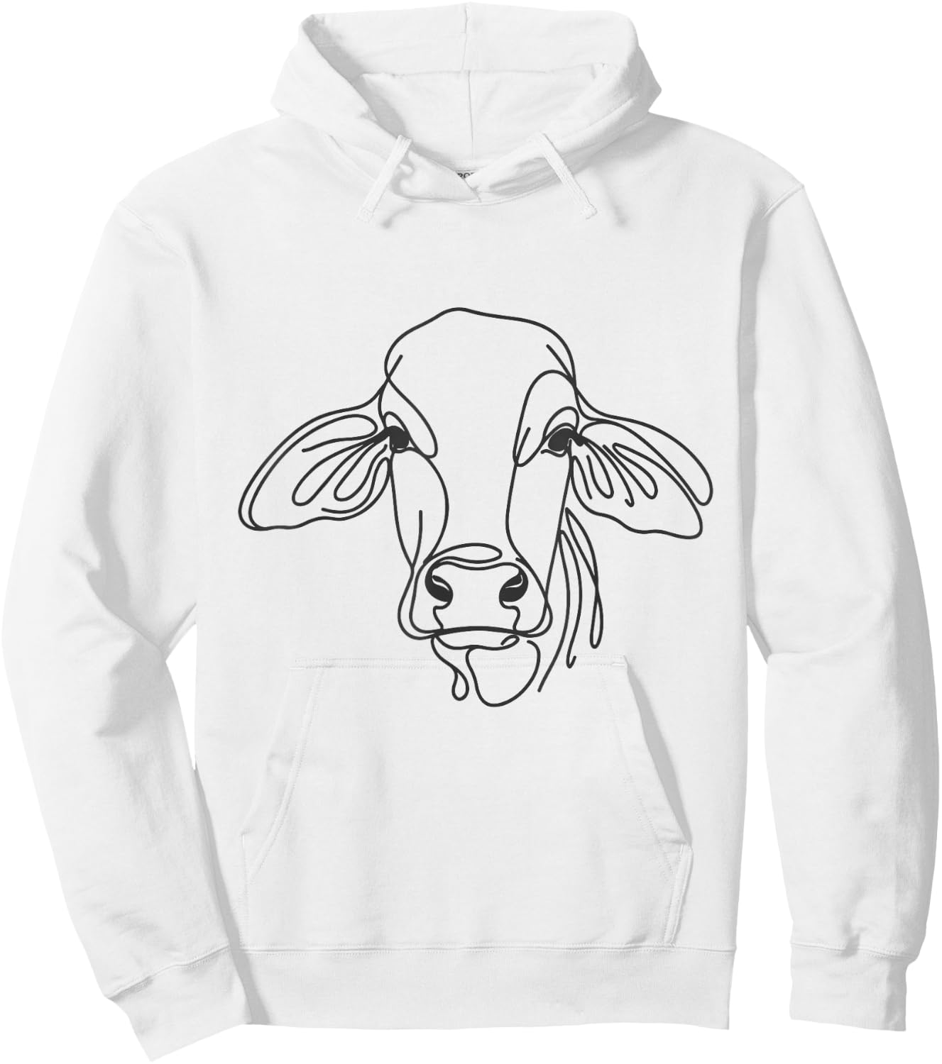Line Art Dad Mom Cow - Brahman Hoodie - Hoodie | White