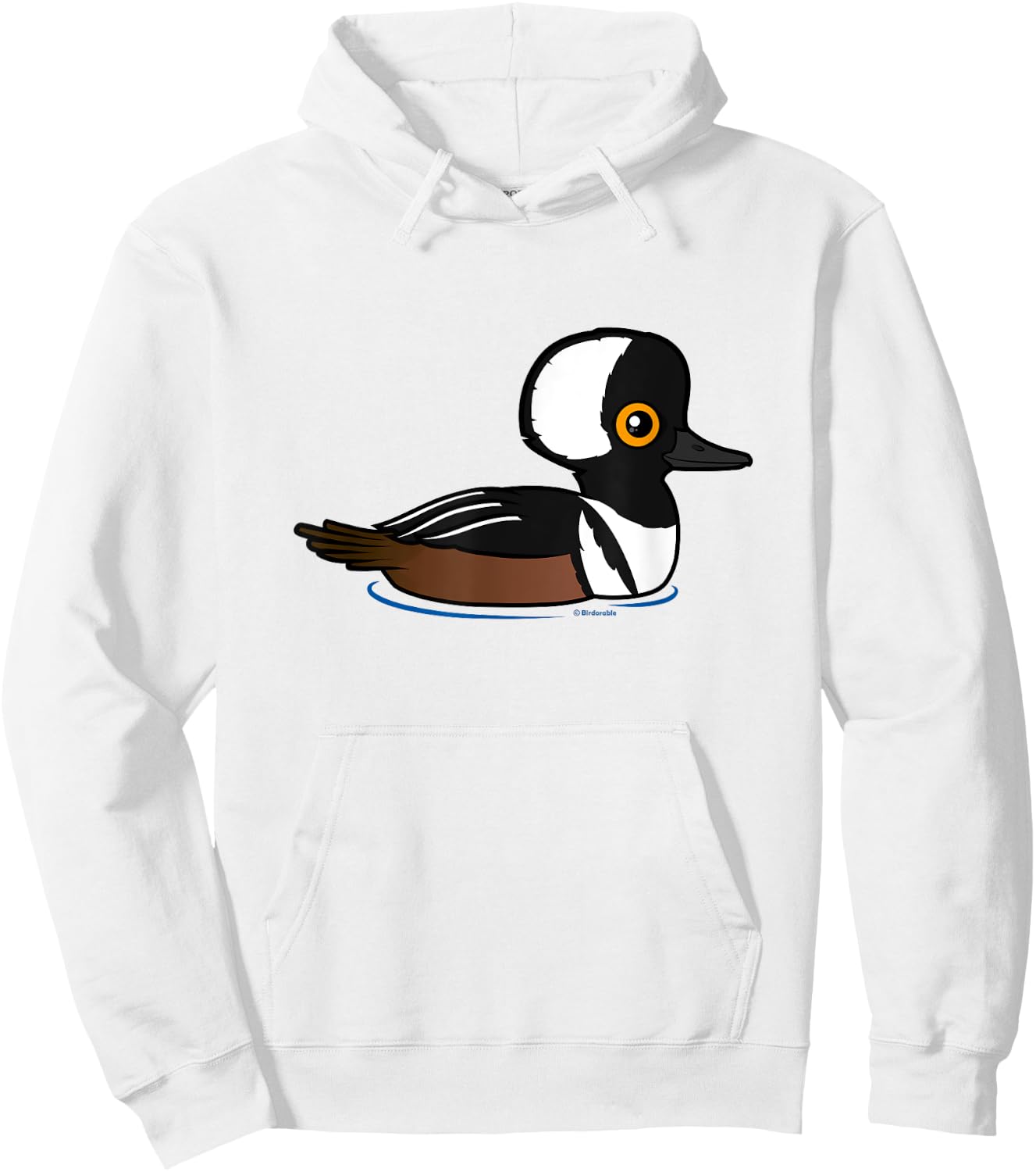 Cute Cartoon Hooded Merganser Fun Birdorable Waterfowl Duck Hoodie - Hoodie | White