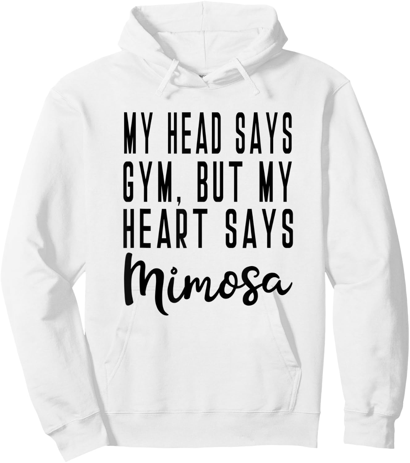 Mimosa Brunch Champagne Funny Yoga Exercise Barre Muscle Hoodie - Hoodie | White