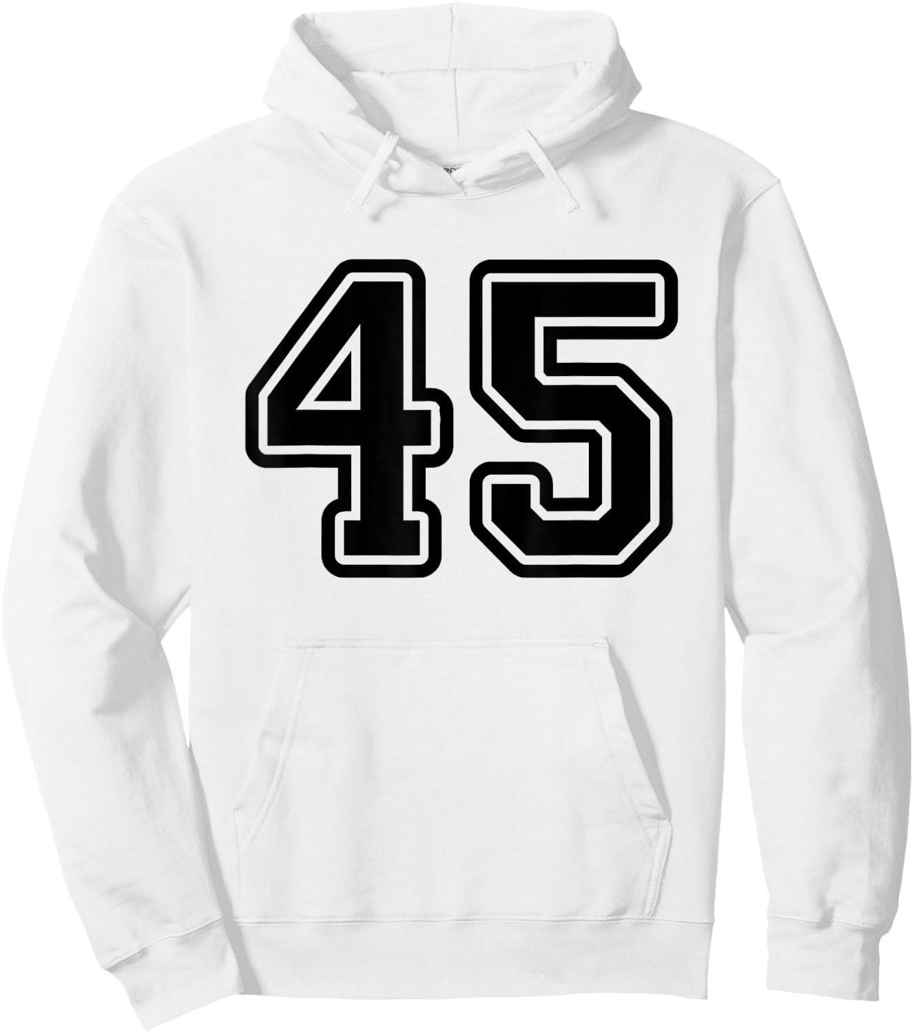 Number #45 Black Varsity Number 45 Hoodie - Hoodie | White