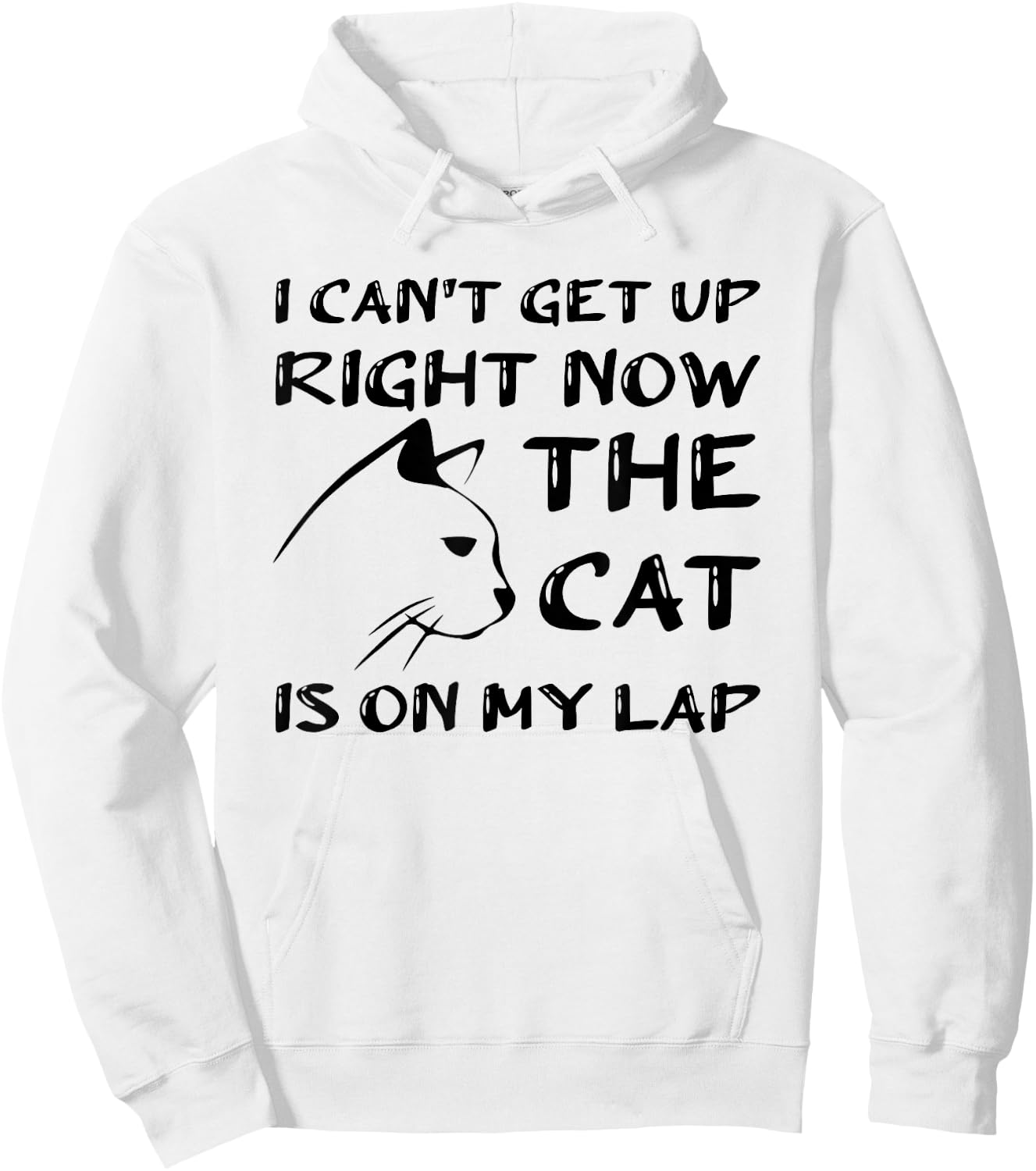 I Can’t Get Up Right Now the Cat is on My Lap, Cat Lover Hoodie - Hoodie | White