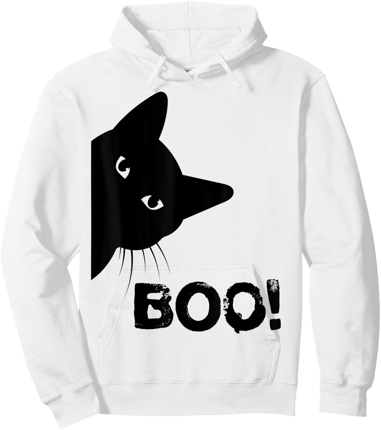 Boo! | Funny Hiding Peekaboo Scary Halloween Cat Hoodie - Hoodie | White