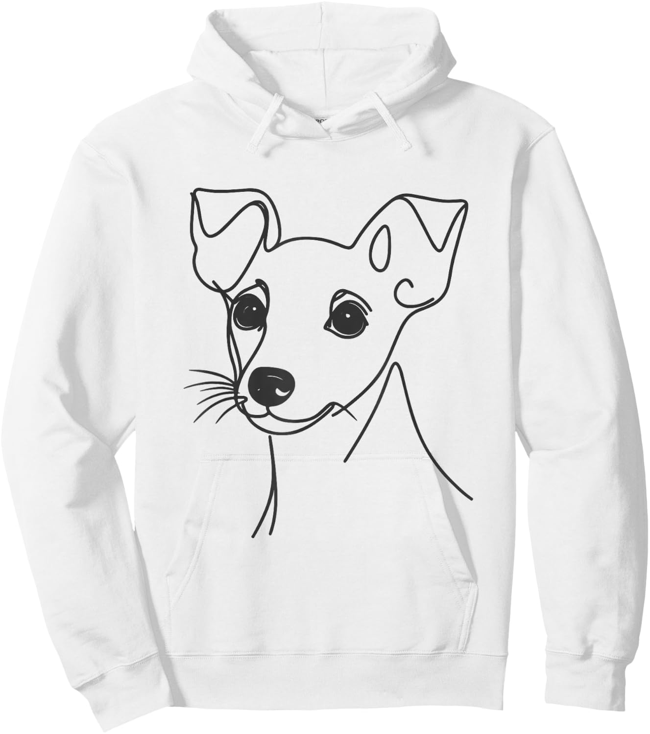 Line Art Dad Mom Dog - Rat Terrier Hoodie - Hoodie | White