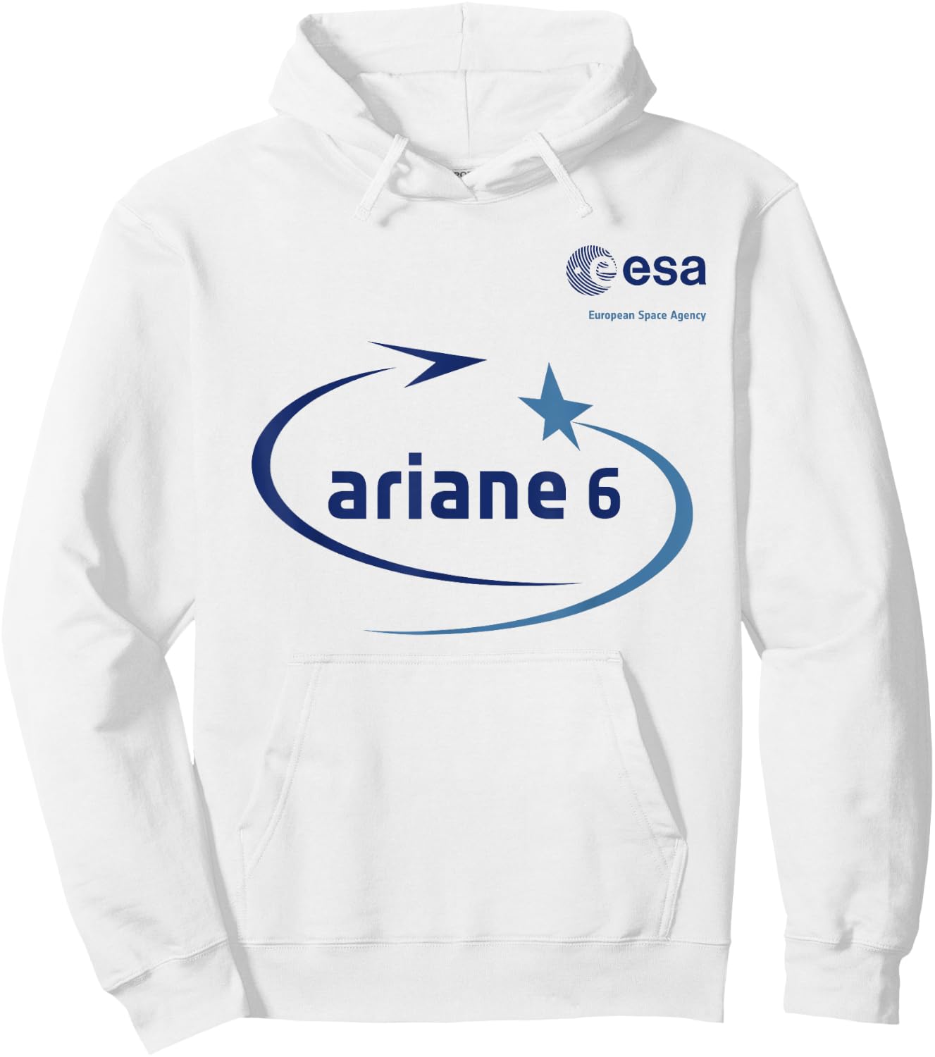 ESA European Space Agency Mission Ariane 6 Logo , white, S Hoodie - Hoodie | White