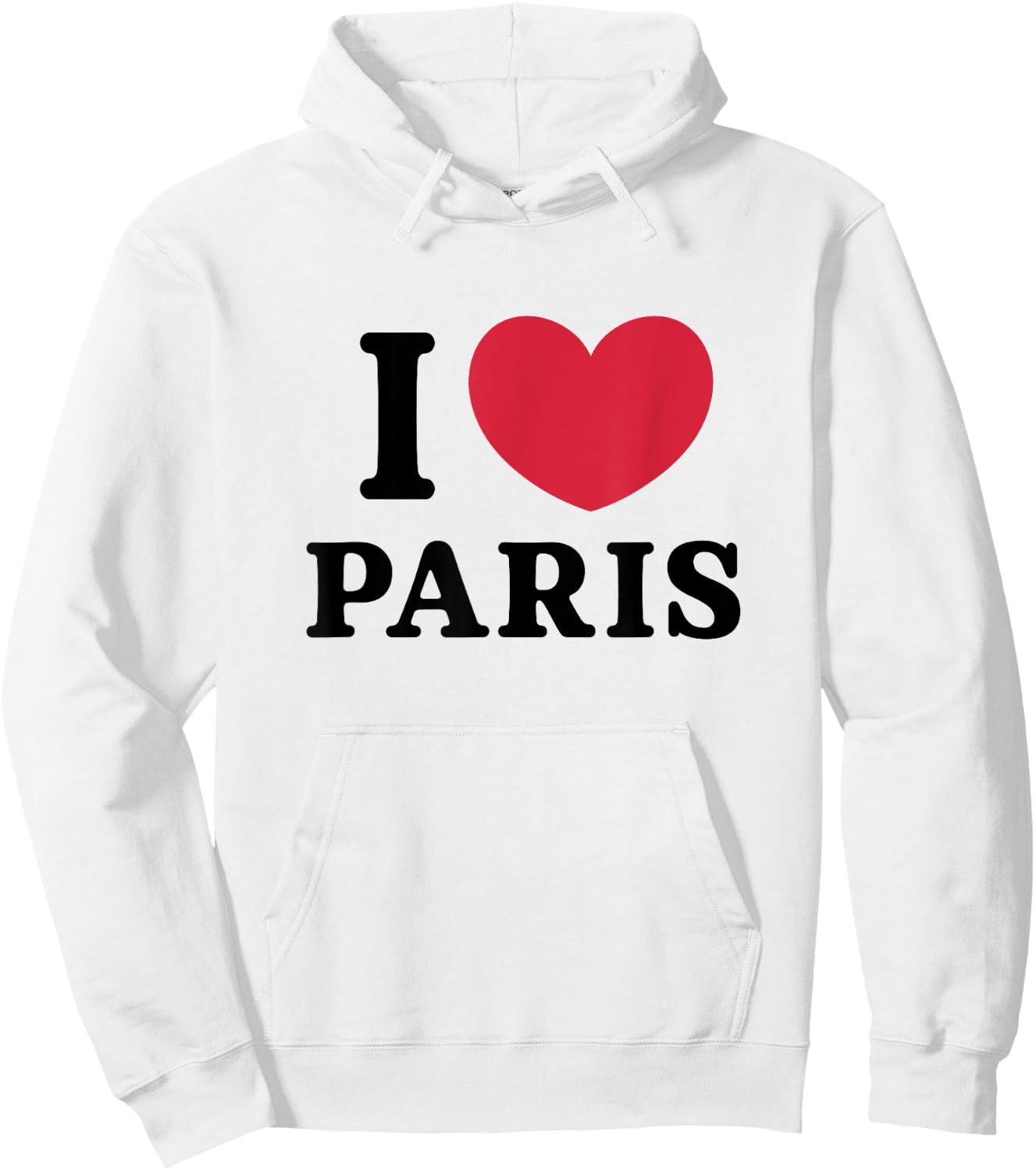 I Love Paris , White Hoodie - Hoodie | White
