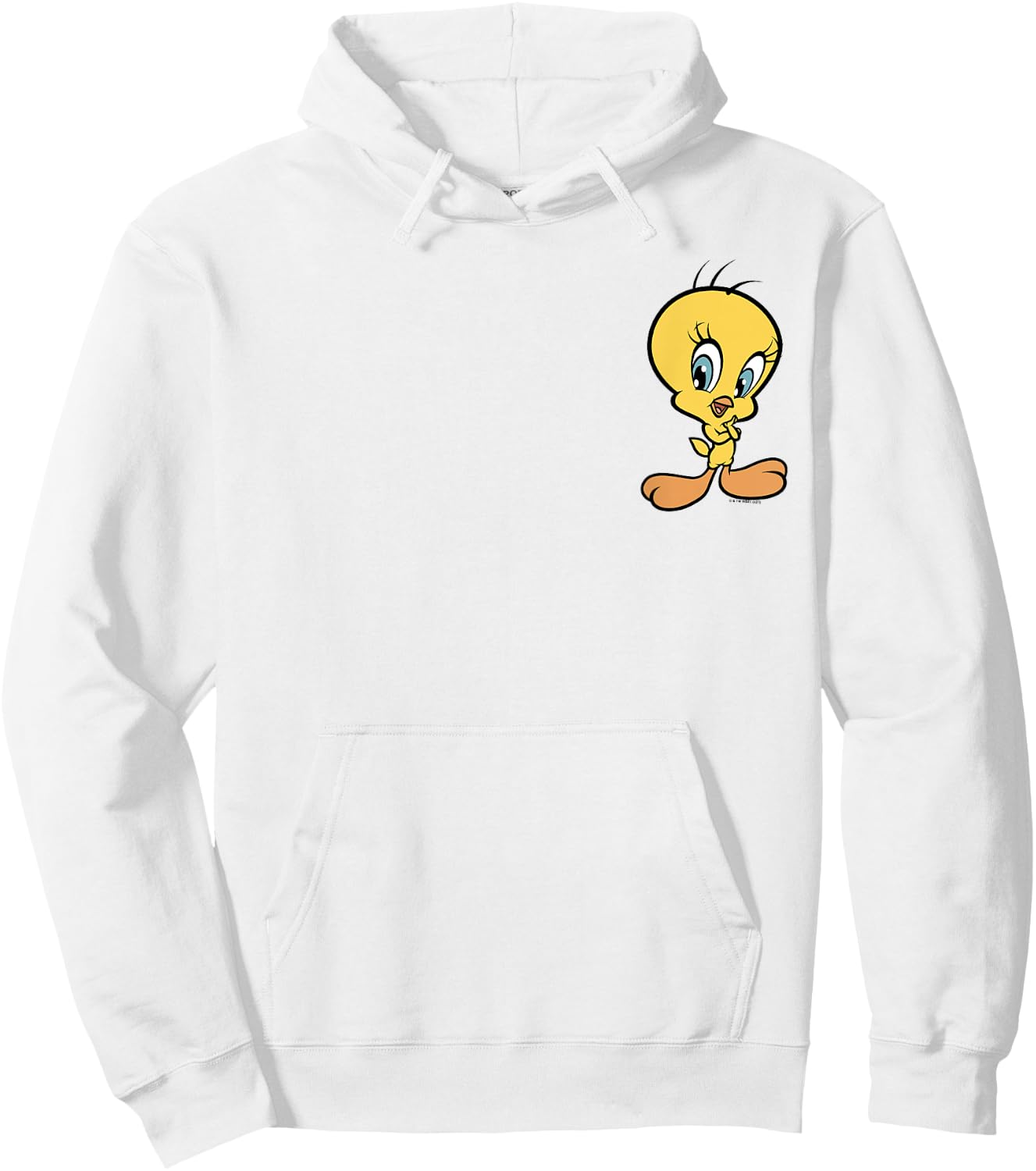 Looney Tunes Tweety Bird Simple Standing Pocket Hoodie - Hoodie | White
