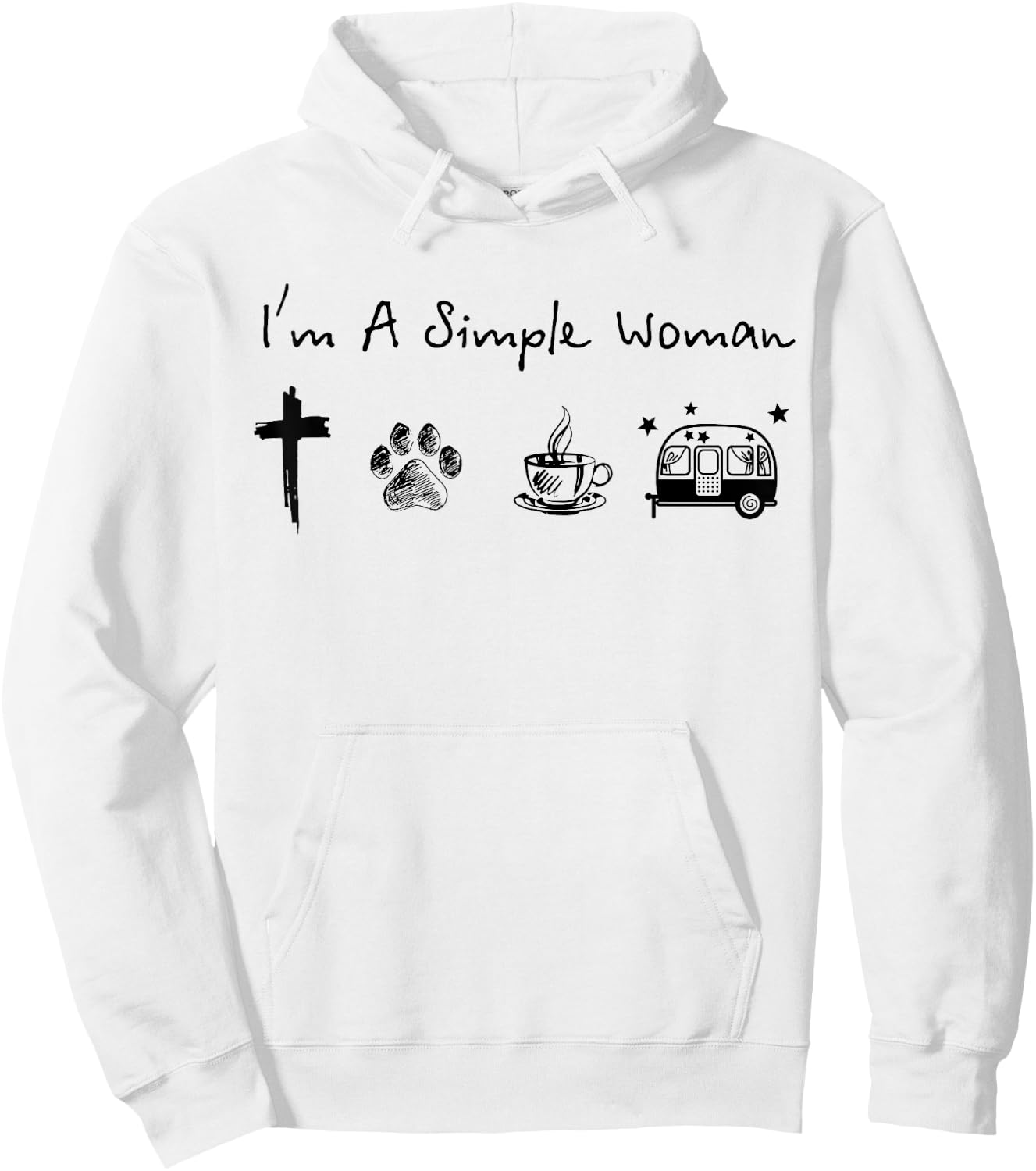 I'm a simple woman jesus dog coffee camping Hoodie - Hoodie | White
