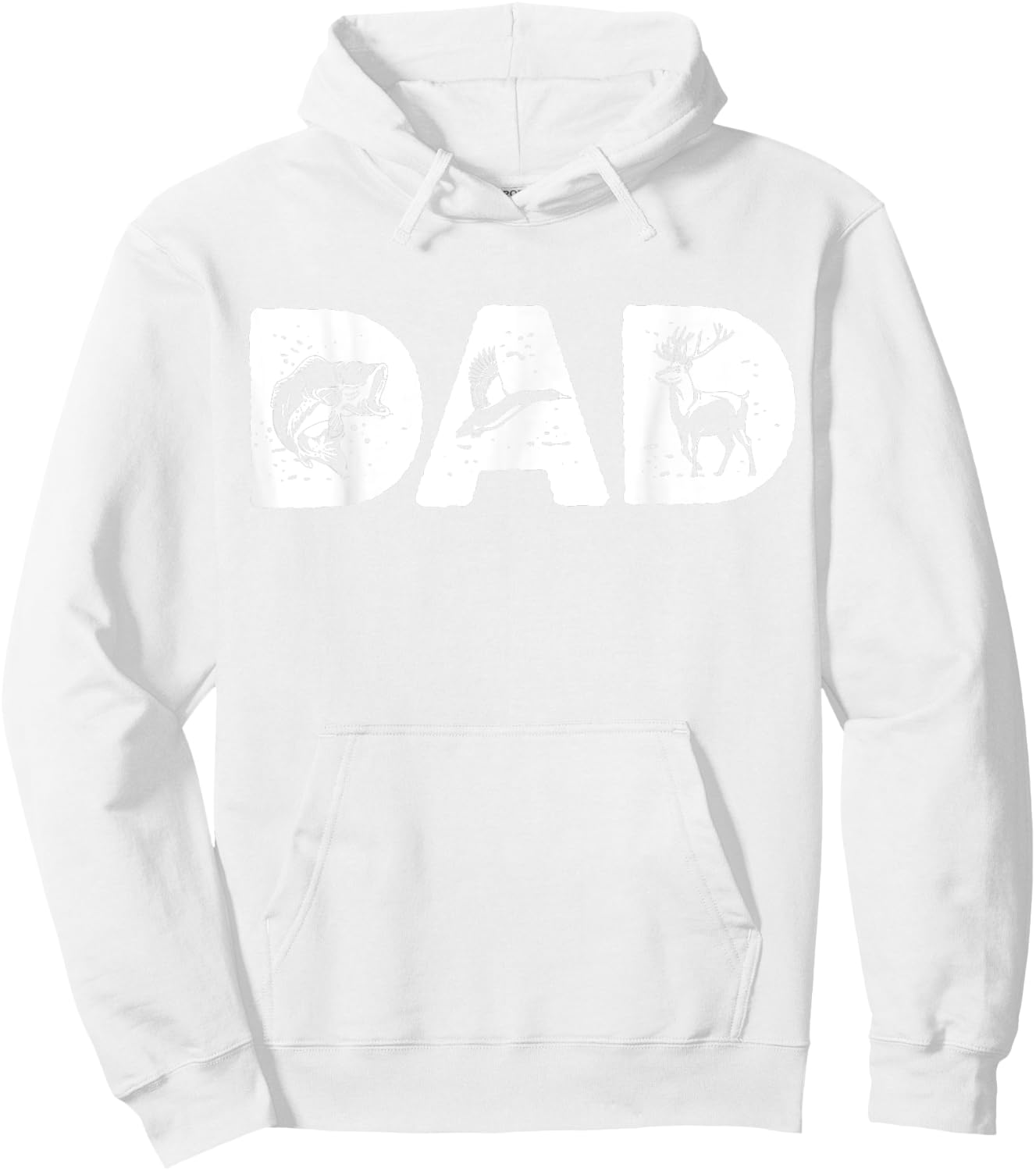 Dad Fishing Hunting Shirt Deer Duck Bass Fish Dad Papa Hoodie - Hoodie | White