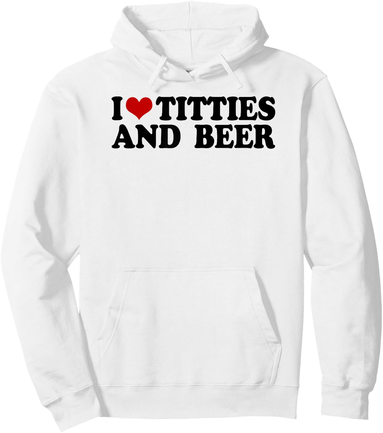 I love tittis and beer men heart father's day party beer Hoodie - Hoodie | White