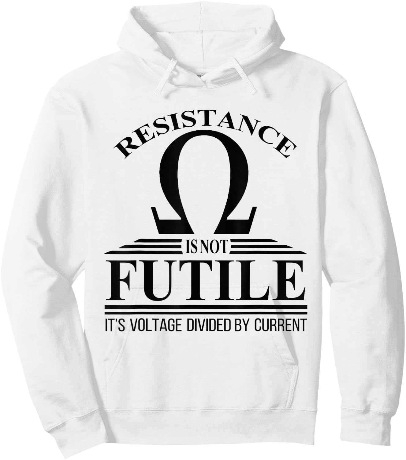Funny Electrician Shirts & Gifts Electrician Resistance Is Not Futile Voltage Current Hoodie - Hoodie | White
