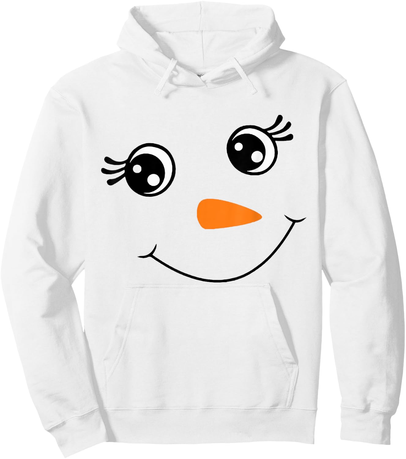 Winter Snowman Face Eyelashes Christmas Xmas For Girl Hoodie - Hoodie | White