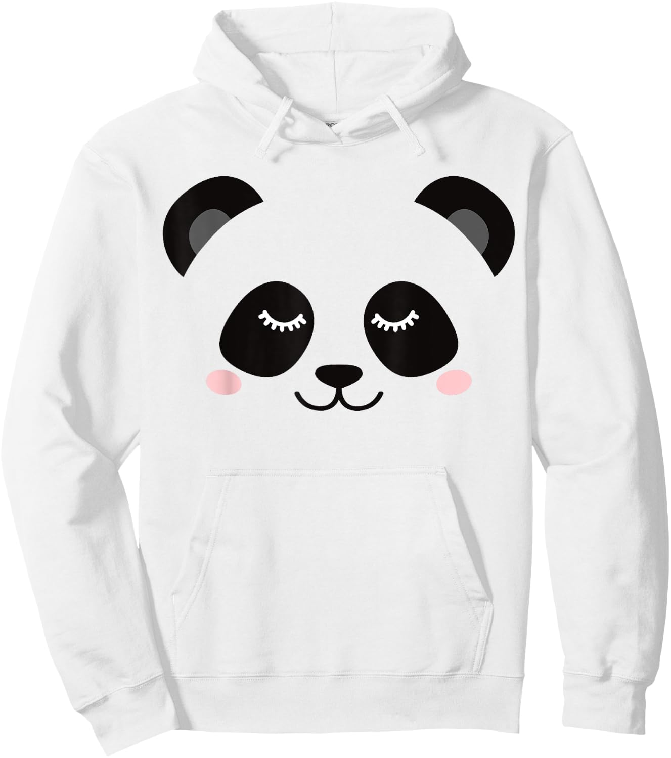 Sleepy Panda Face Hoodie - Hoodie | White