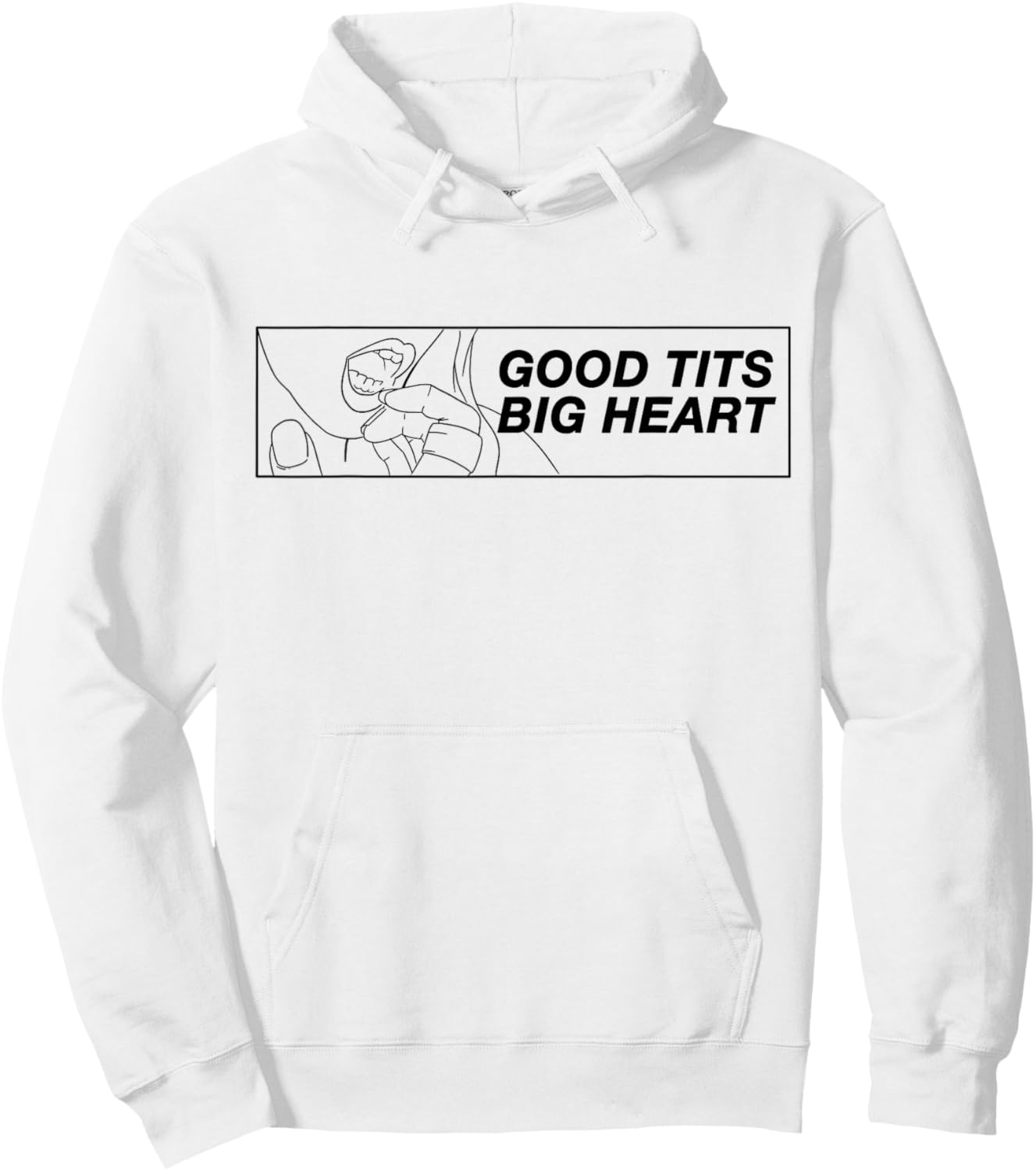 Good Tits Big Heart Funny Humor Sarcastic For Music Festival Hoodie - Hoodie | White