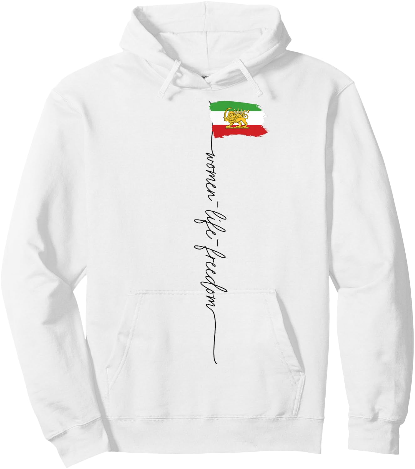 Iranische Löwen Sonne Flagge, iranische Flagge, Unterstützung Frauen des Iran Hoodie - Hoodie | White
