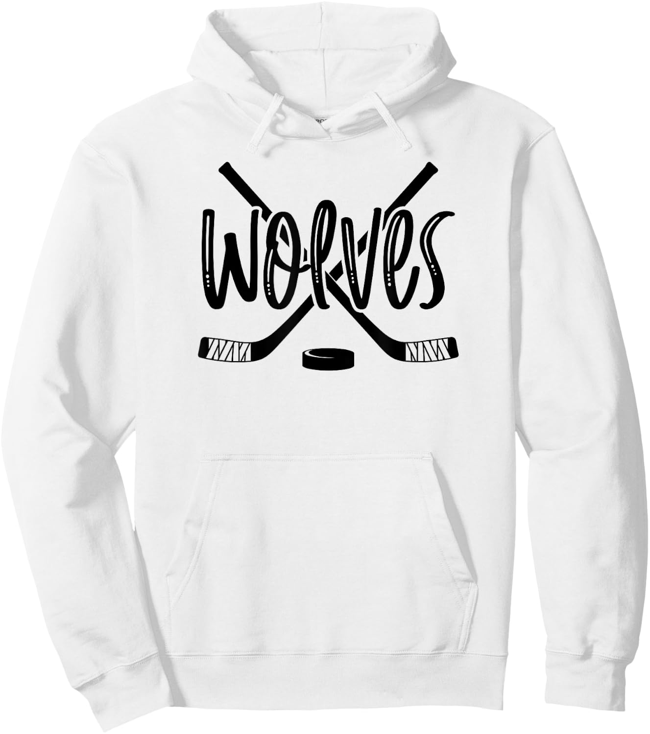 Wolves Hockey Team Mascot School Spirit Game Night Hoodie - Hoodie | White