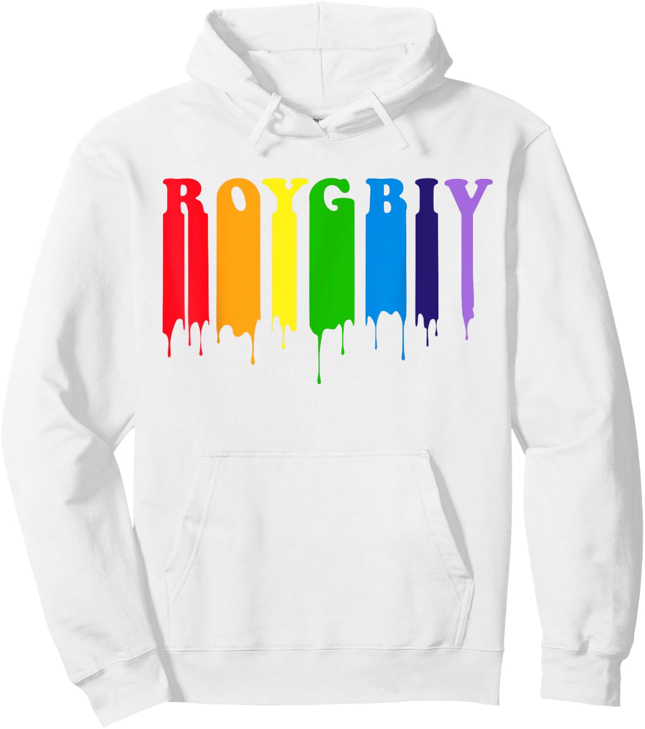 Cute ROYGBIV Rainbow With Dripping Paint T Shirt Hoodie - Hoodie | White