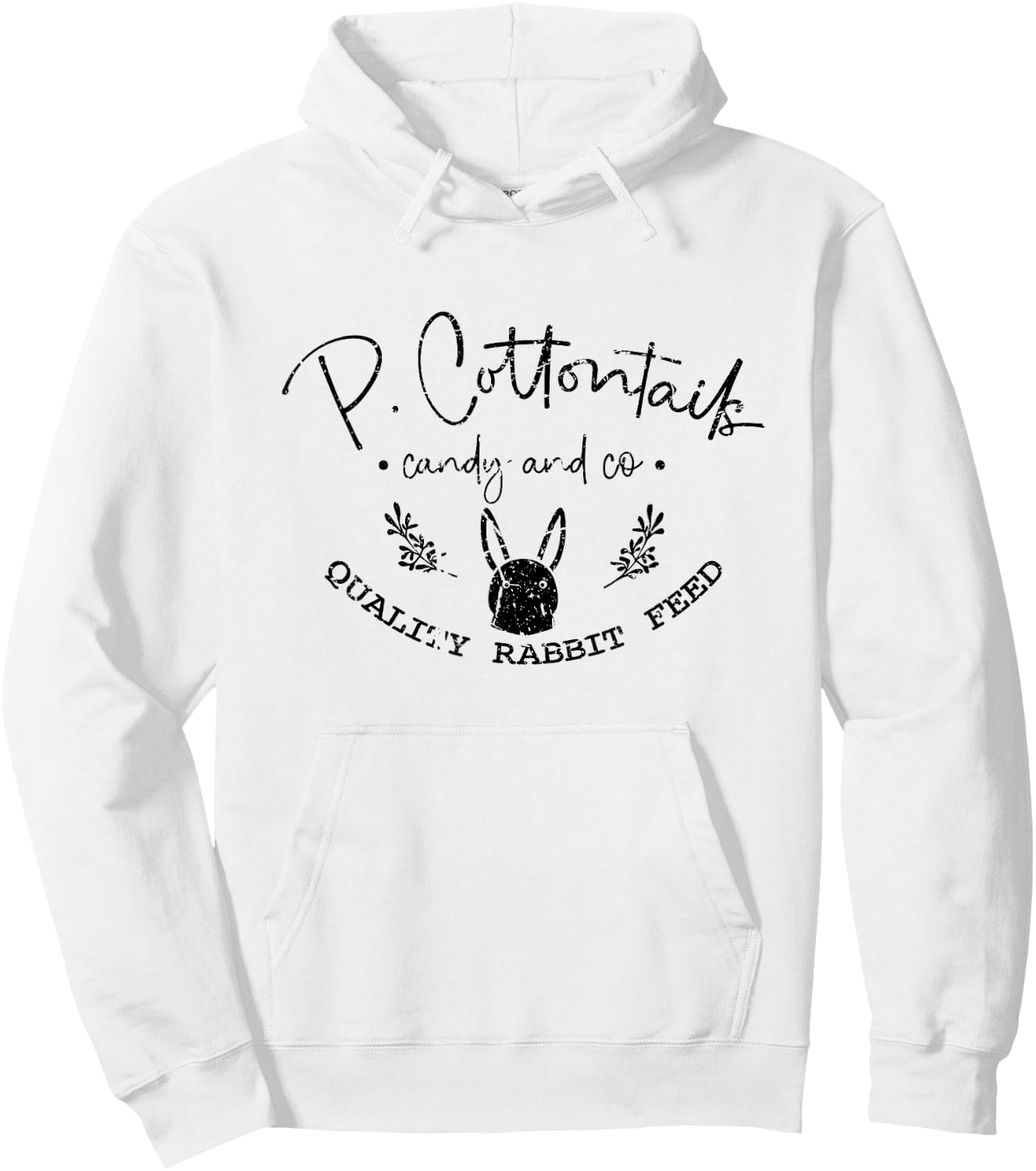Cotton Tail Candy and Co. Vintage Funny Springtime Easter Hoodie - Hoodie | White