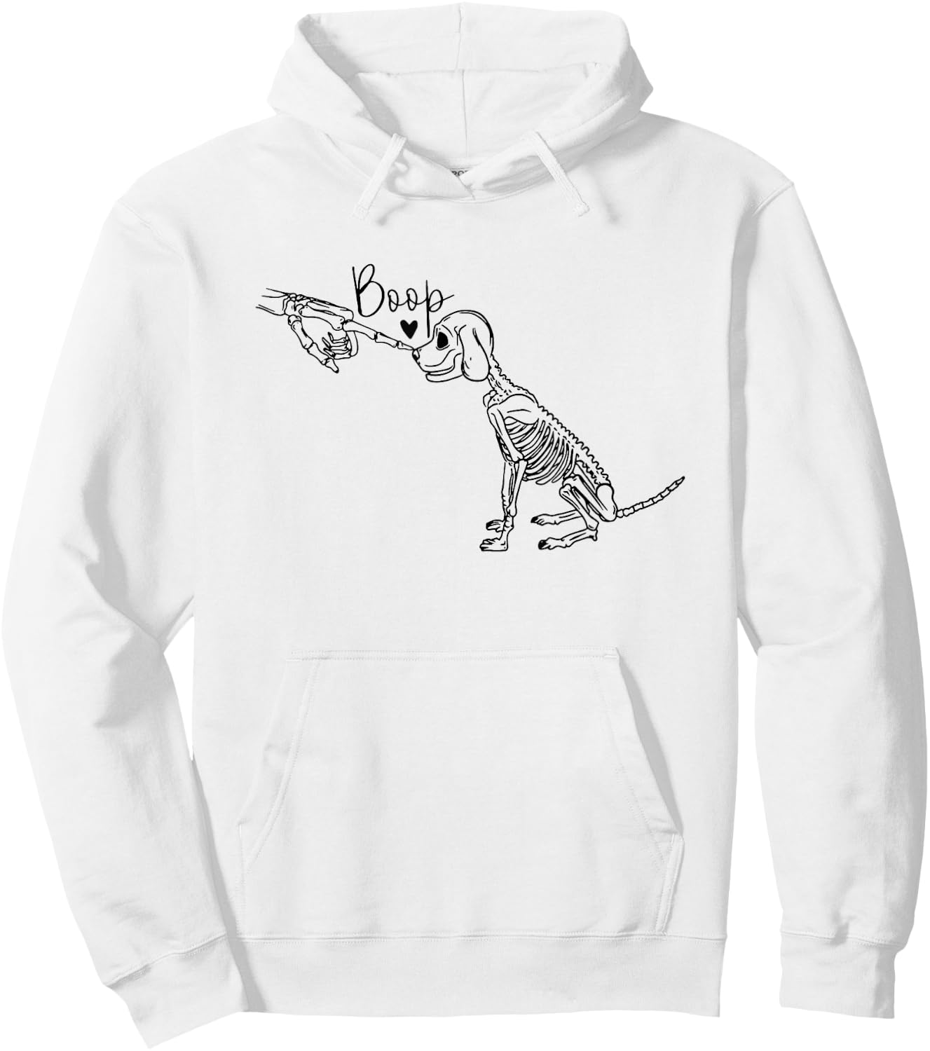 dog skeleton boop Men Women Hoodie - Hoodie | White