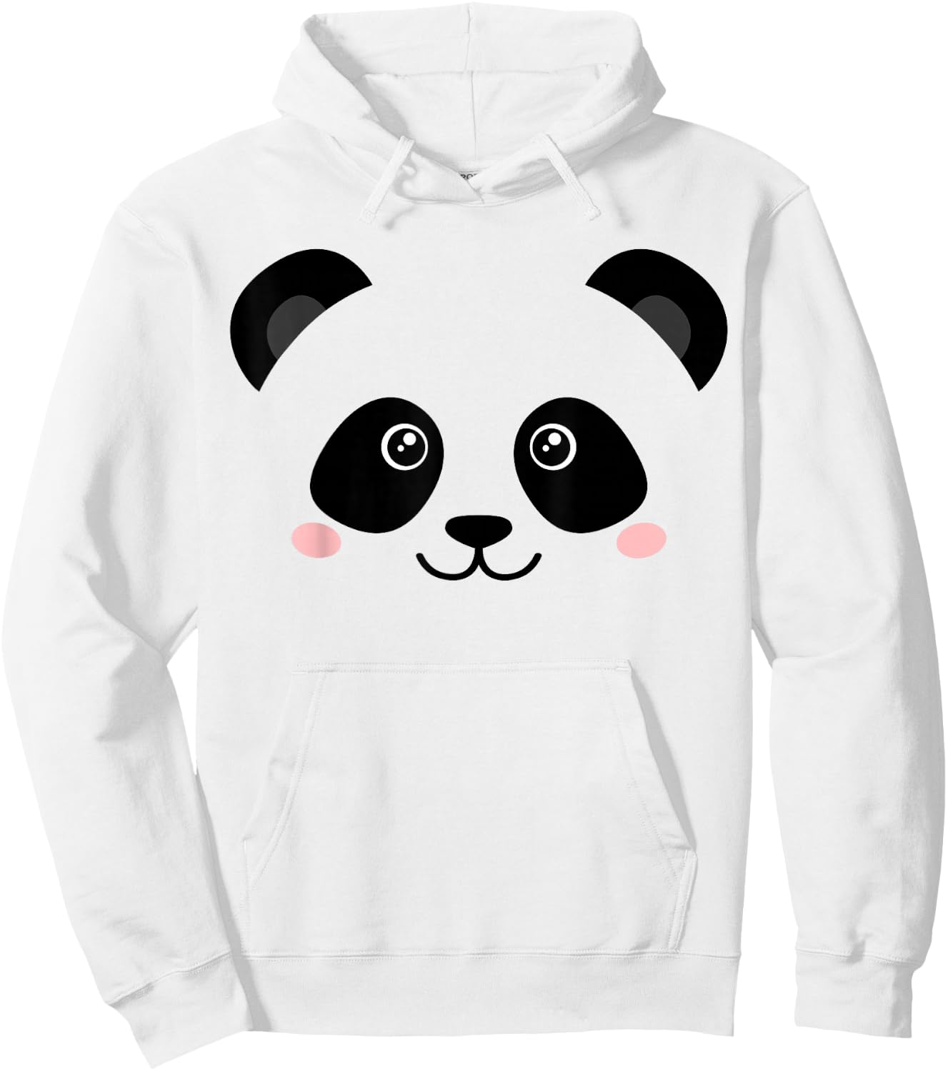 Cute Panda Face , White Hoodie - Hoodie | White