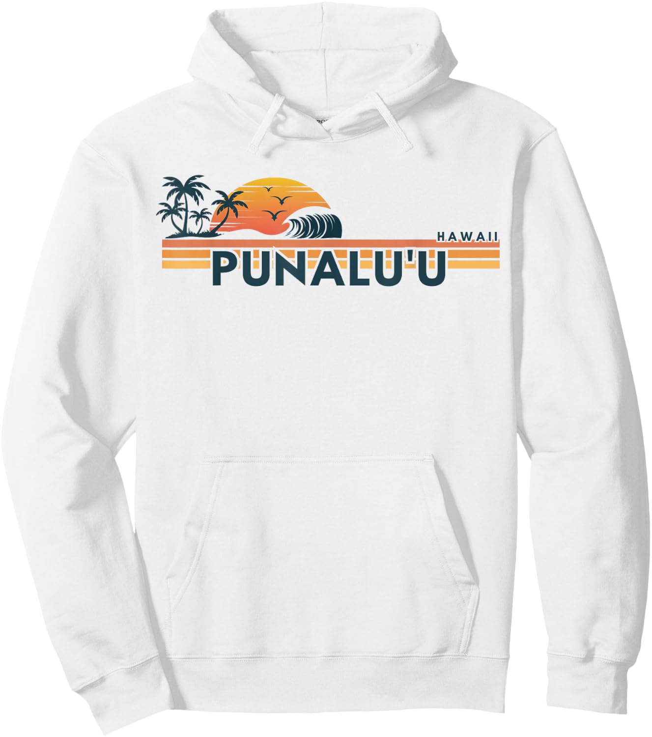 Punalu'u Beach Hawaii Men Women Retro Beach Summer Hoodie - Hoodie | White