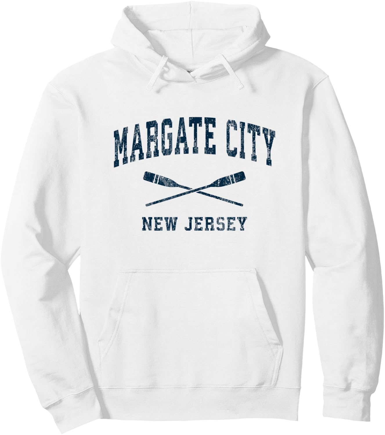 Margate City New Jersey Vintage Nautical Paddles Sports Oars Hoodie - Hoodie | White