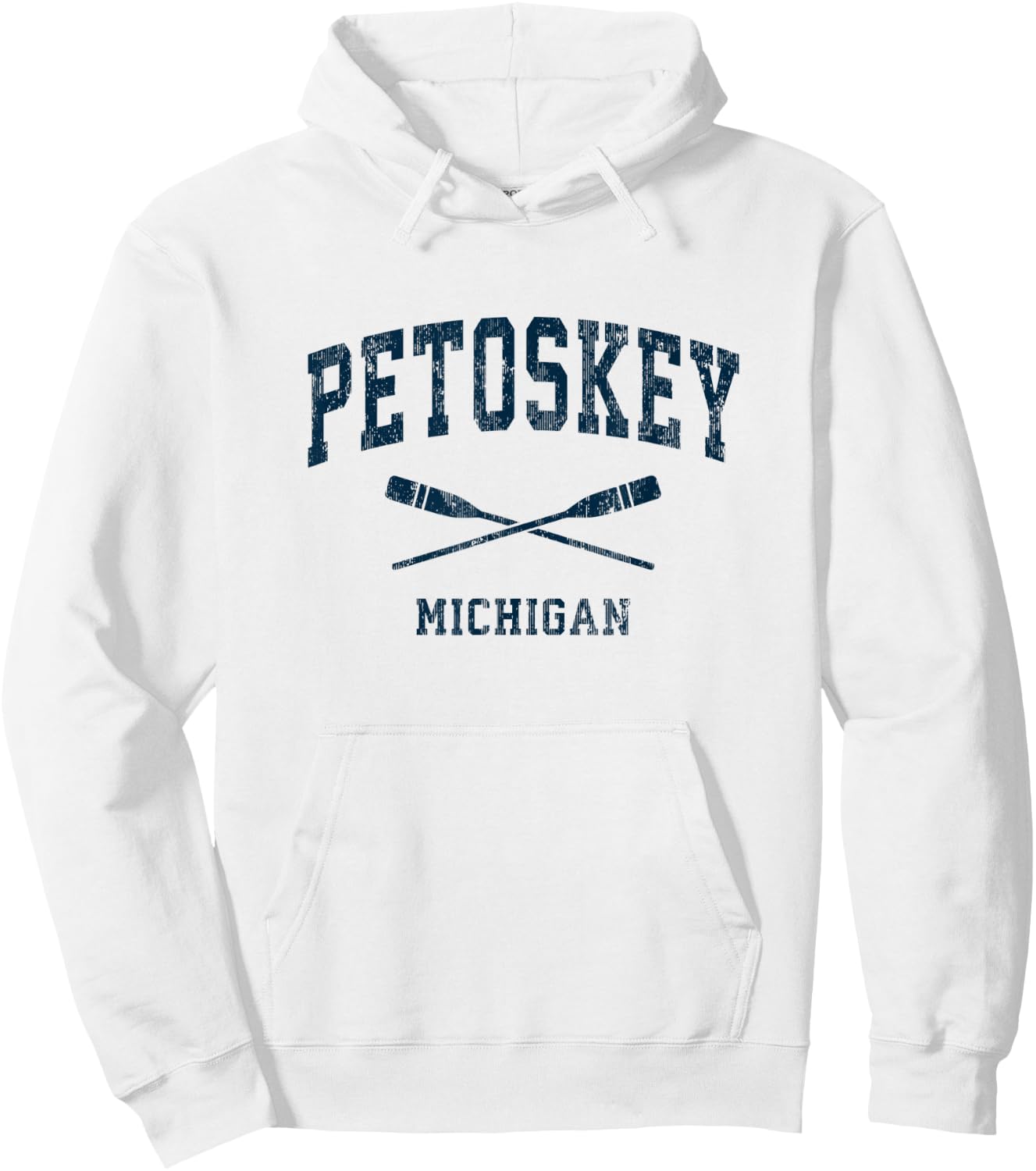 Petoskey Michigan Vintage Nautical Paddles Sports Oars Hoodie - Hoodie | White