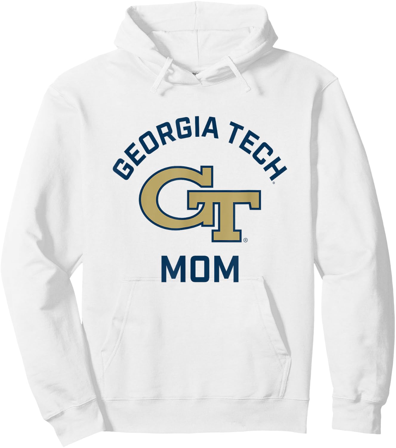 Georgia Tech Yellow Jackets Arched Mom Hoodie - Hoodie | White