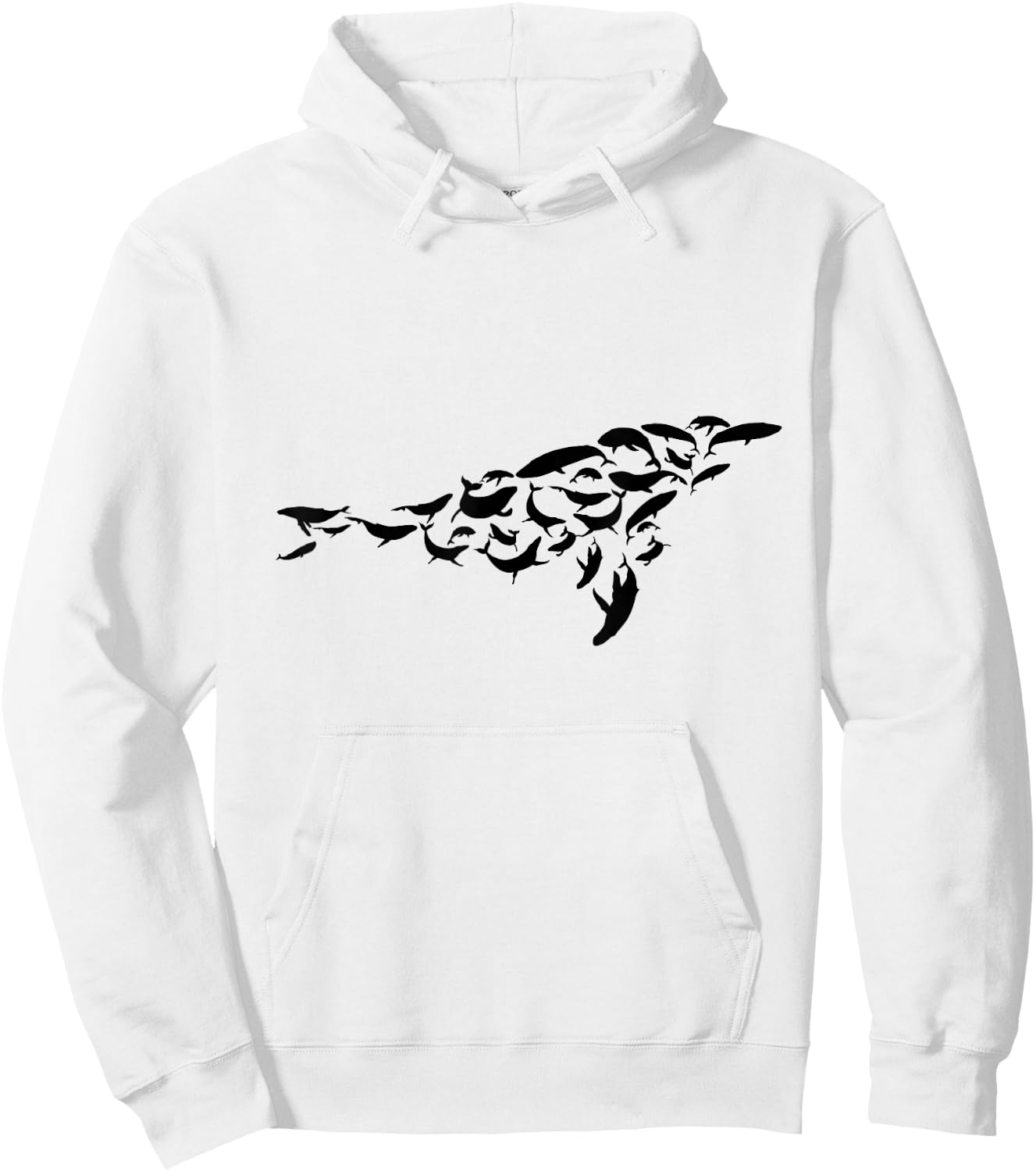Whale Swarm Whale Shape Ocean Sea Marine Biologist Hoodie - Hoodie | White
