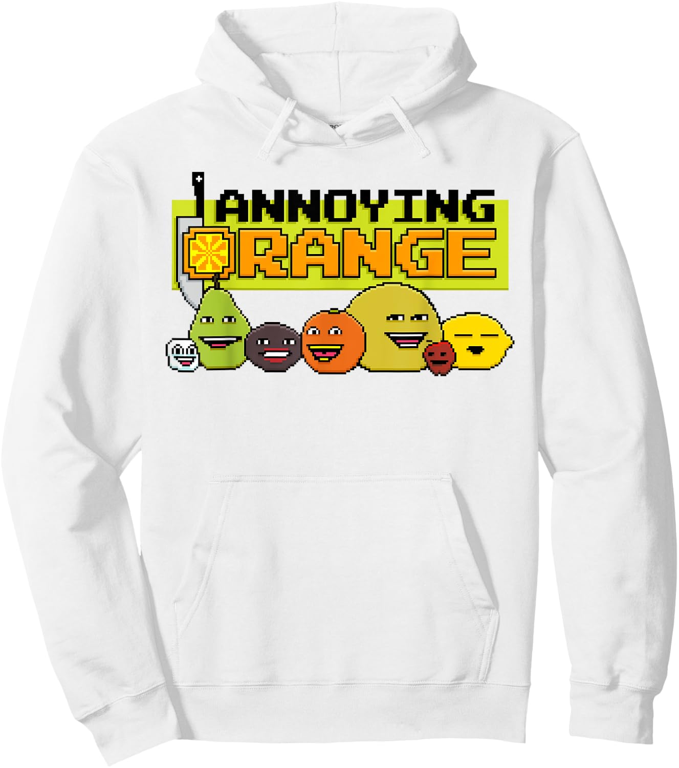 Annoying Orange 8-Bit Video Game Style Hoodie - Hoodie | White