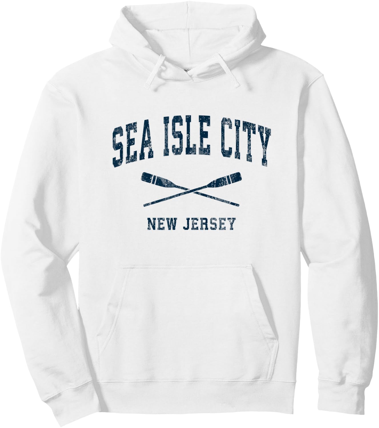 Sea Isle City New Jersey Vintage Nautical Paddles Sports Oar Hoodie - Hoodie | White