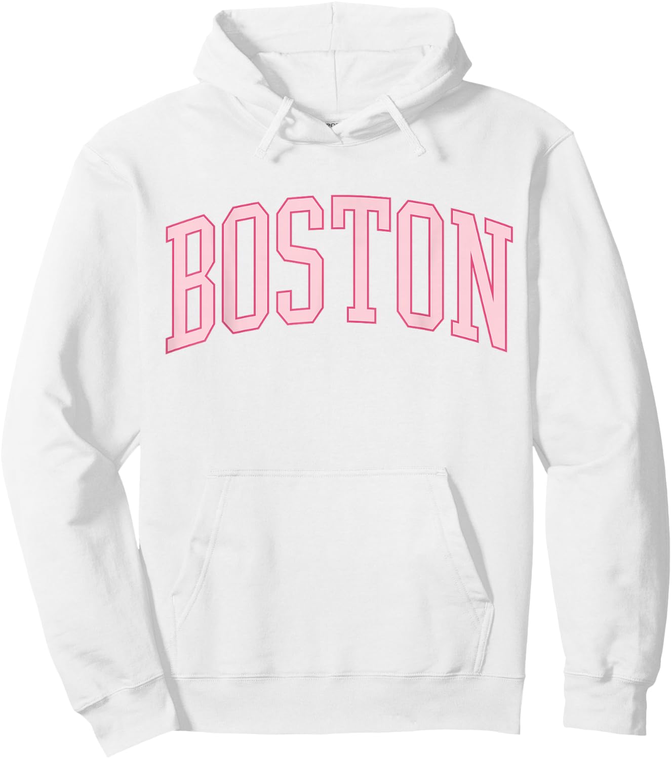 Boston Cute Preppy Varisty Pink Hoodie - Hoodie | White