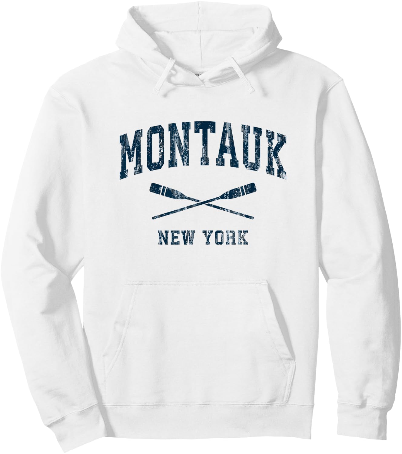 Montauk New York Vintage Nautical Paddles Sports Oars Hoodie - Hoodie | White