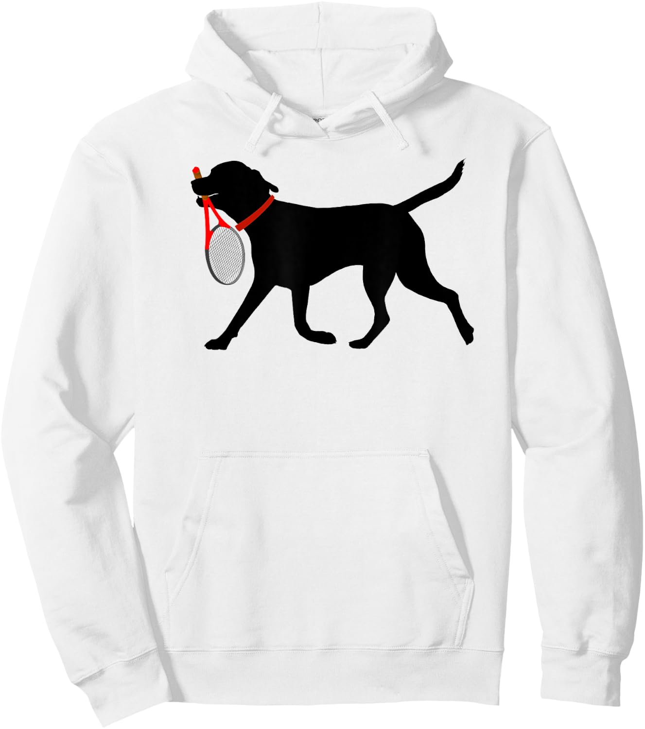 Tennis T shirt Labrador Fetch Tennis Racket Black Lab Shirt Hoodie - Hoodie | White