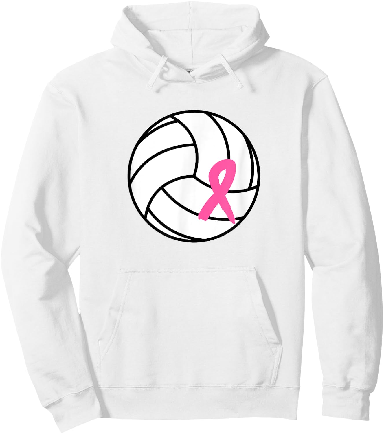 Volleyball Pink Ribbon Breast Cancer Awareness Hoodie - Hoodie | White