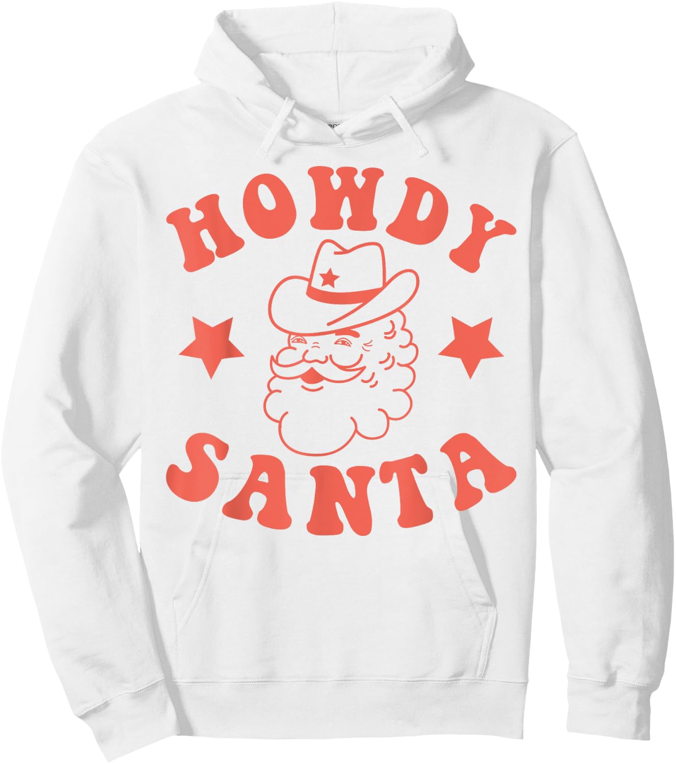 Howdy Santa Claus Retro Groovy Cowboy Western Christmas Hoodie - Hoodie | White