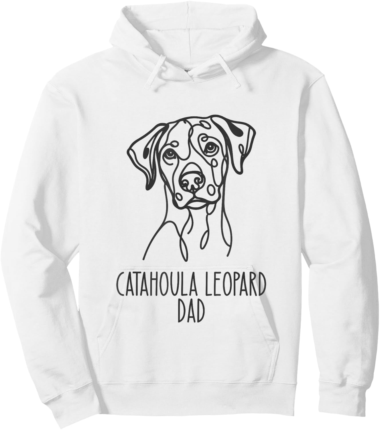 Line Art Best Dog Dad Men - Catahoula Leopard Hoodie - Hoodie | White