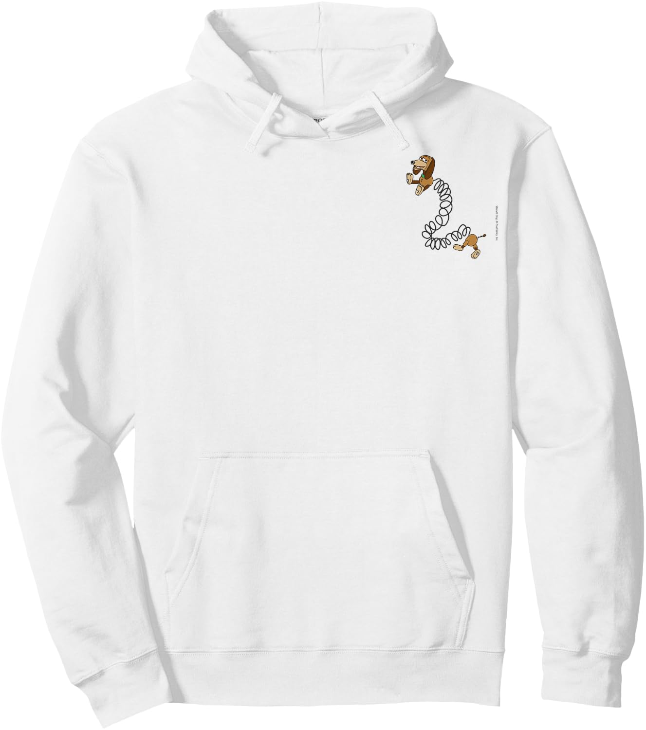 Disney Pixar Toy Story Cute Slinky Dog Small Faux Pocket Hoodie - Hoodie | White