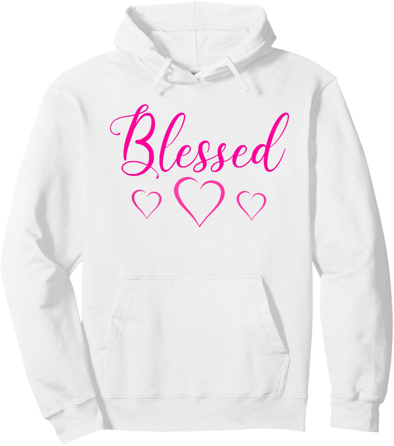 Blessed Heart Cute Sayings Top Hoodie - Hoodie | White