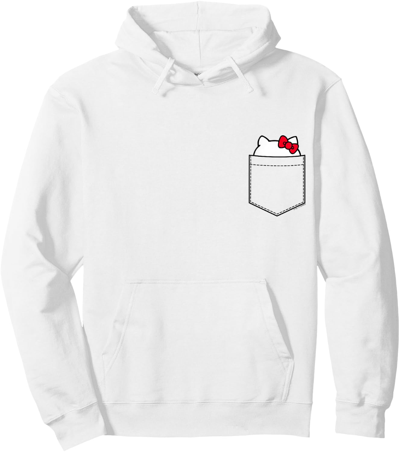 Hello Kitty Peeking Pocket Shirt Hoodie - Hoodie | White