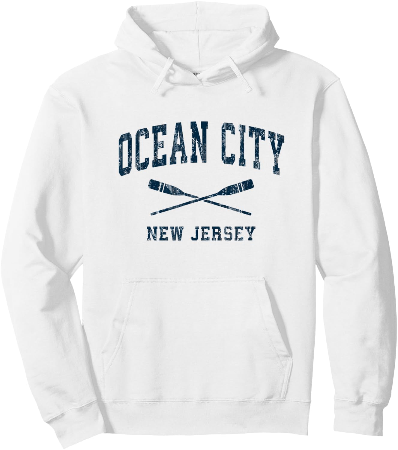 Ocean City New Jersey Vintage Nautical Paddles Sports Oars Hoodie - Hoodie | White
