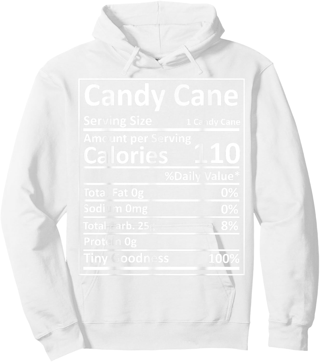 Candy Cane Nutrition Thanksgiving Food Facts Xmas Hoodie - Hoodie | White