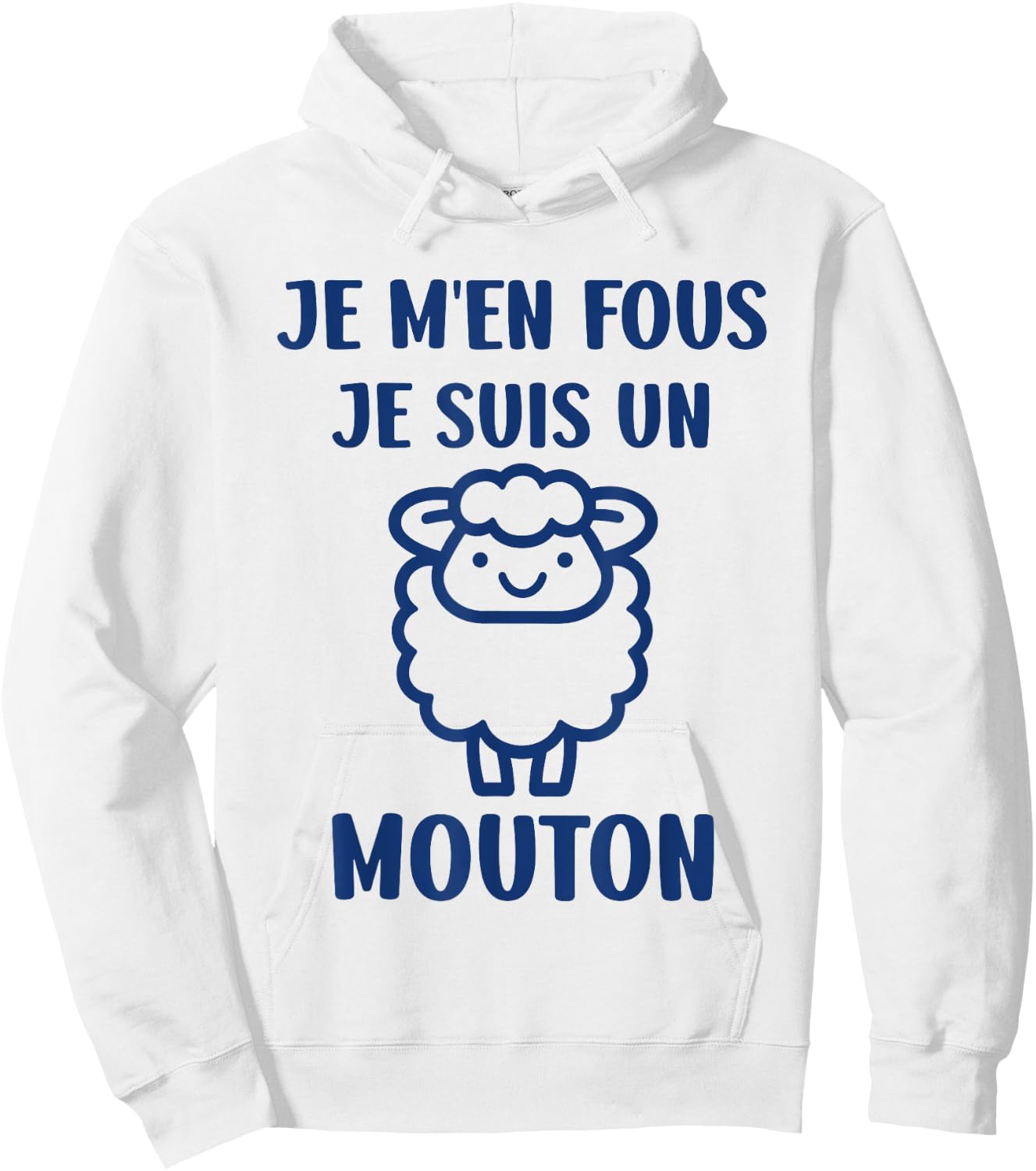 Funny Cute Sheep I Don't Care I'm a Mouton , white, S Hoodie - Hoodie | White