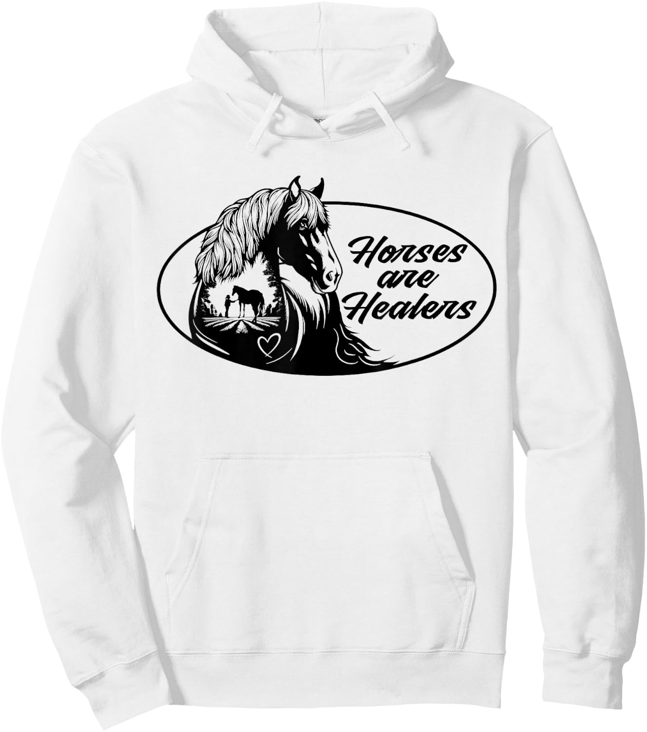 Horses Are Healers Hoodie - Hoodie | White