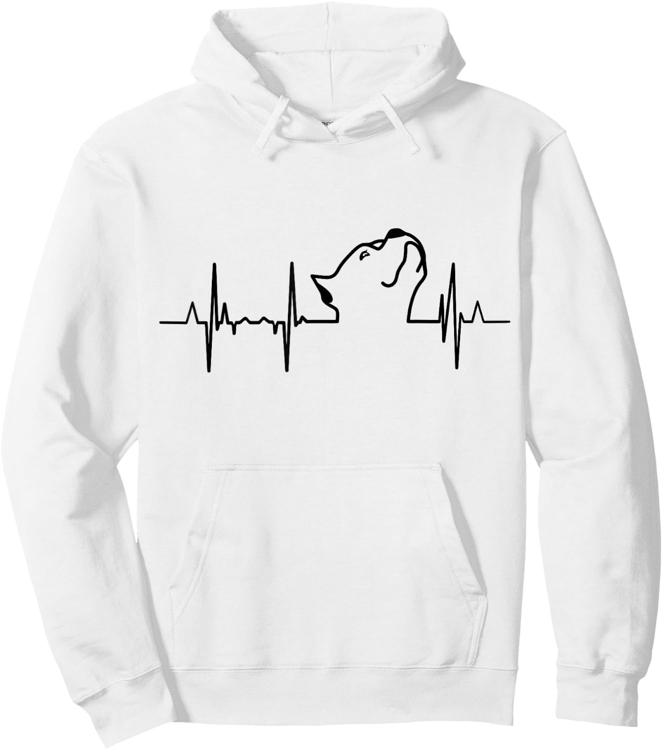 My Heart Beats For Pitbull ECG Hoodie - Hoodie | White